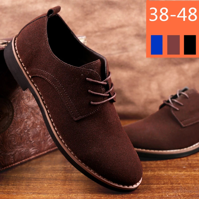 Luxury Men's Oxford Shoes, High-Quality Suede Leather Business Casual Shoes for Men, Lace-Up Men's Party Wedding Shoes, Plus Size