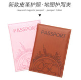Global Flight Printed Passport Holder Leather Passport Covers Lightweight Airplane Passport Case Id Holder Plane Ticket Holder