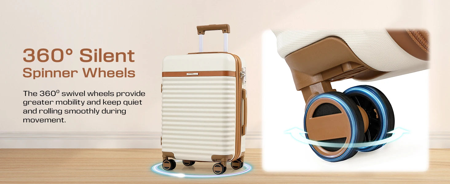 Travel Luggage Suitcase Set, Expandable Lightweight Carry on Suitcase with Duffel Bag,Toiletry Bag,TSA Lock,Spinner Wheels