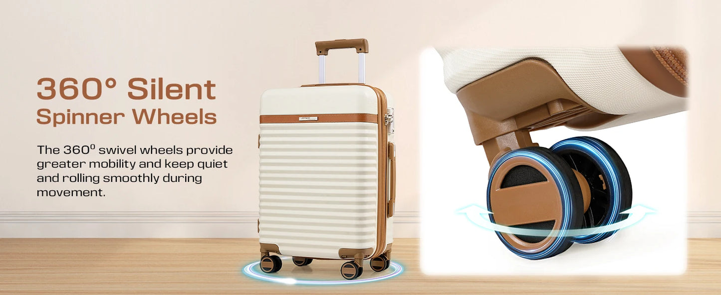 Travel Luggage Suitcase Set, Expandable Lightweight Carry on Suitcase with Duffel Bag,Toiletry Bag,TSA Lock,Spinner Wheels
