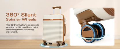 Travel Luggage Suitcase Set, Expandable Lightweight Carry on Suitcase with Duffel Bag,Toiletry Bag,TSA Lock,Spinner Wheels