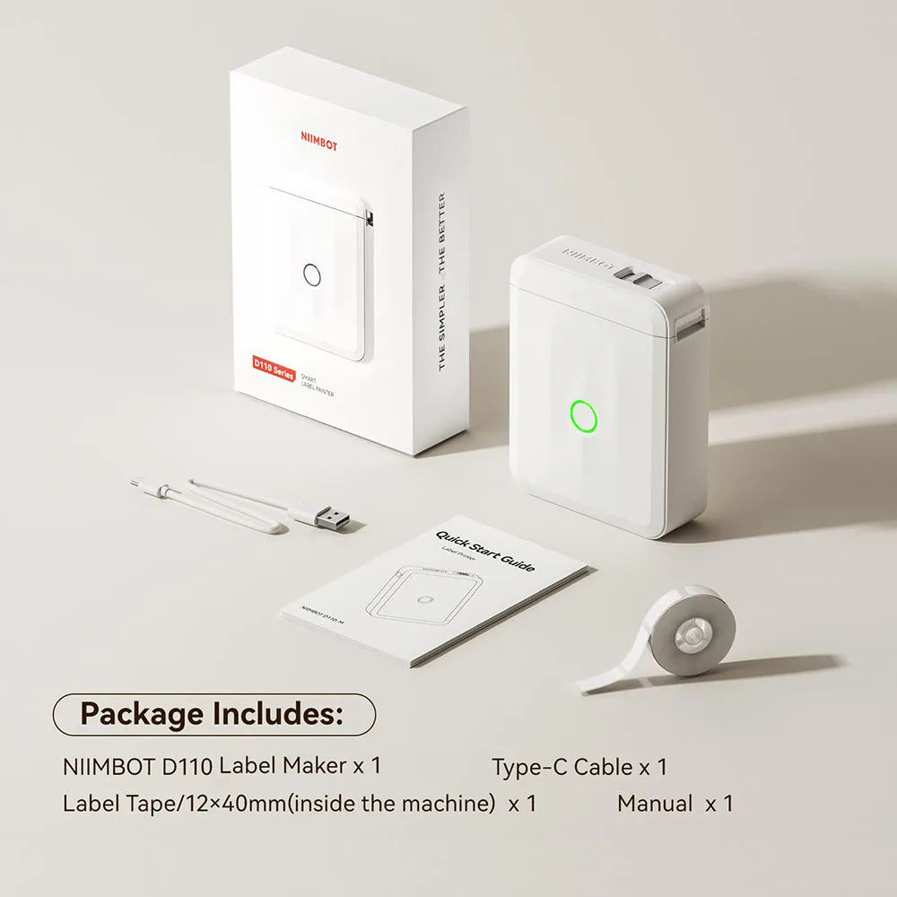Niimbot D110/D11/H1S Mini Thermal Label Printer Portable Paper Maker Wireless Sticker Machine Inkless Labeller for Office Home