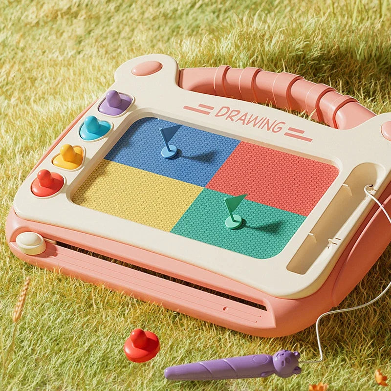 Prancheta de Desenho Infantil com Temática de Desenho Animado – Brinquedo Educativo Montessori: Lousa Magnética para Escrita e Desenho