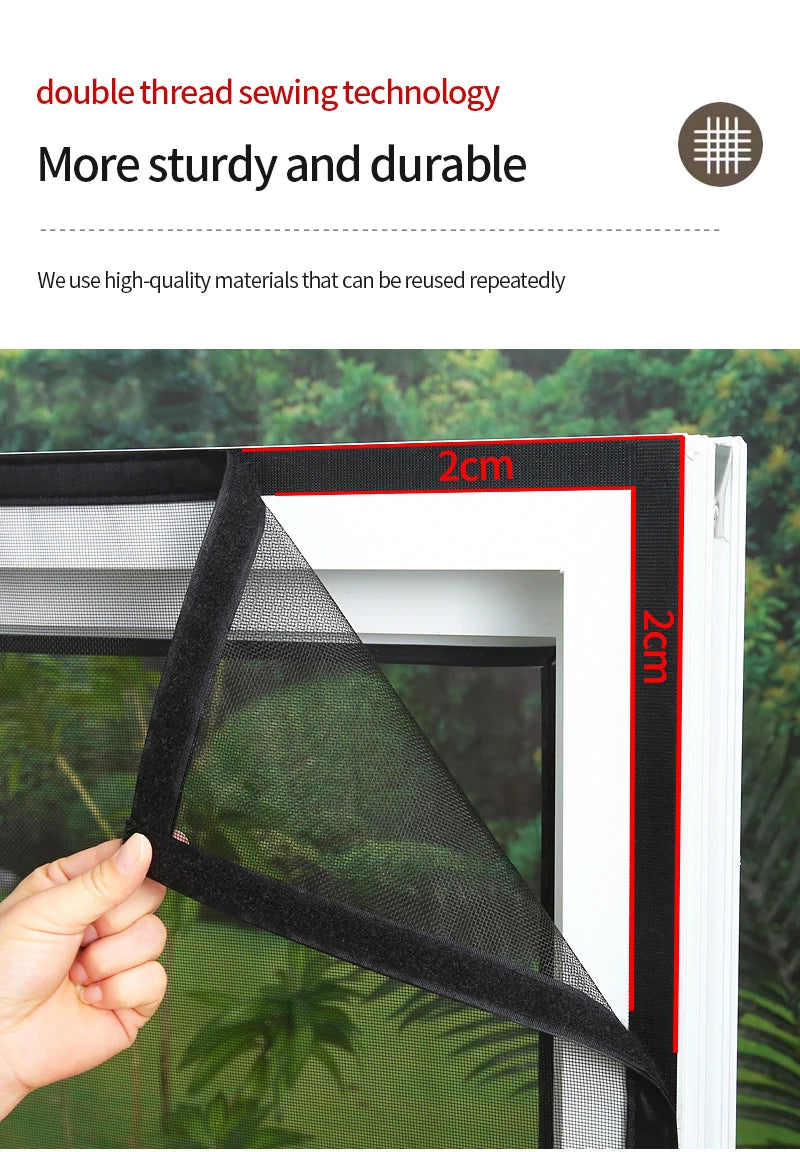 Black，Mosquito net magnetic screen air curtain invisible customized size，Magnetic stripe opens from the middle，motorhomes， car