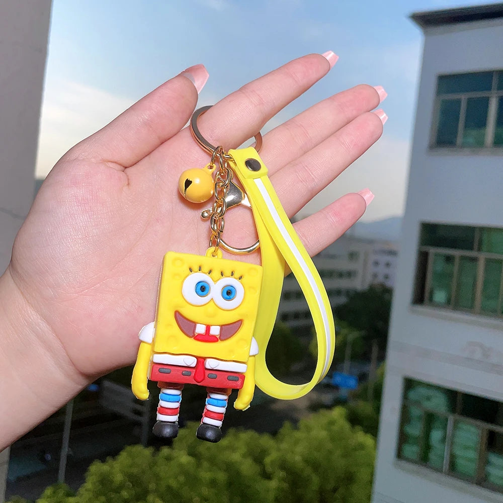 SpongeBob Creative Cute Soft Plastic Doll PVC Keychain Car Keychain Pendant Small Gift Doll Machine