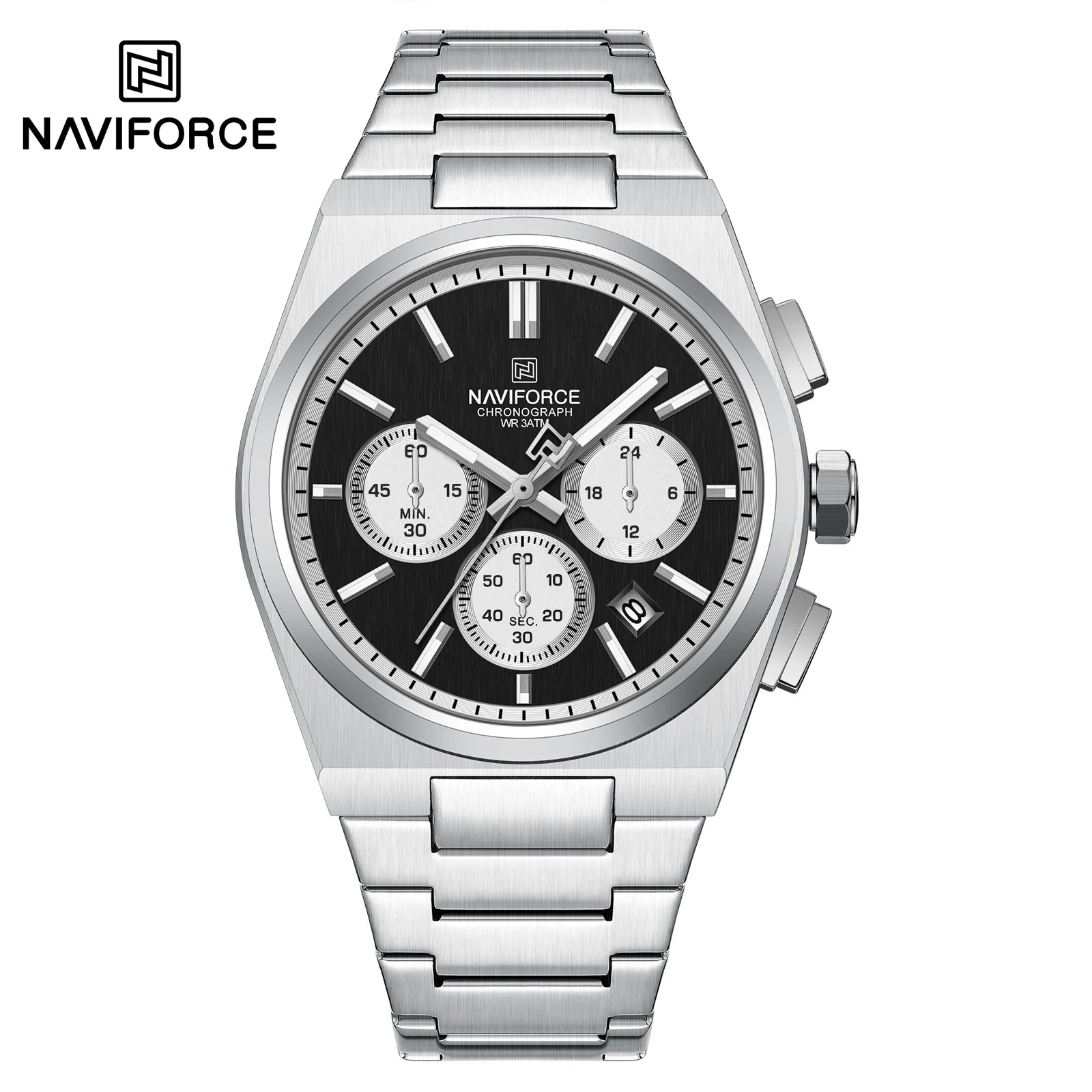 NAVIFORCE Men Casual Sport Quartz Calendar Wrist Watch for Men Business Steel Strap Waterproof Male Clock Relogio Masculino