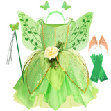 Vestido de Fada Sininho (Tinkerbell) para Meninas – Fantasia de Princesa Fada das Flores para Cosplay e Festas de Natal