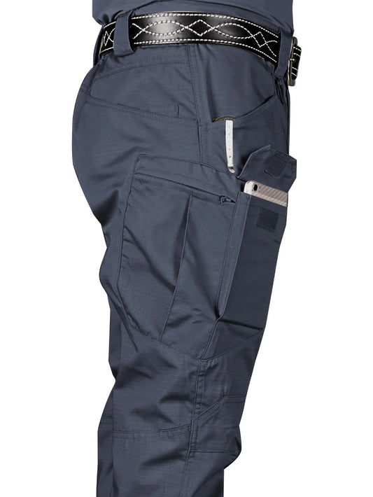 Pantalones tácticos multifuncionales para exteriores para hombre, pantalones deportivos multibolsillos para senderismo al aire libre, repelentes al agua y resistentes al desgaste.