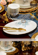 Gold Luxury Home Dinnerware Sets Gift Wedding Guests Party Kitchen Tableware Ceramic Christmas Vaisselle Cuisine Dinner Sets