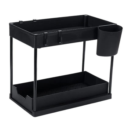 Kitchen Storage Rack with Sliding Cabinet Drawers Multi-Purpose Storage Shelf Holder Kitchen Desktop Organization Rack