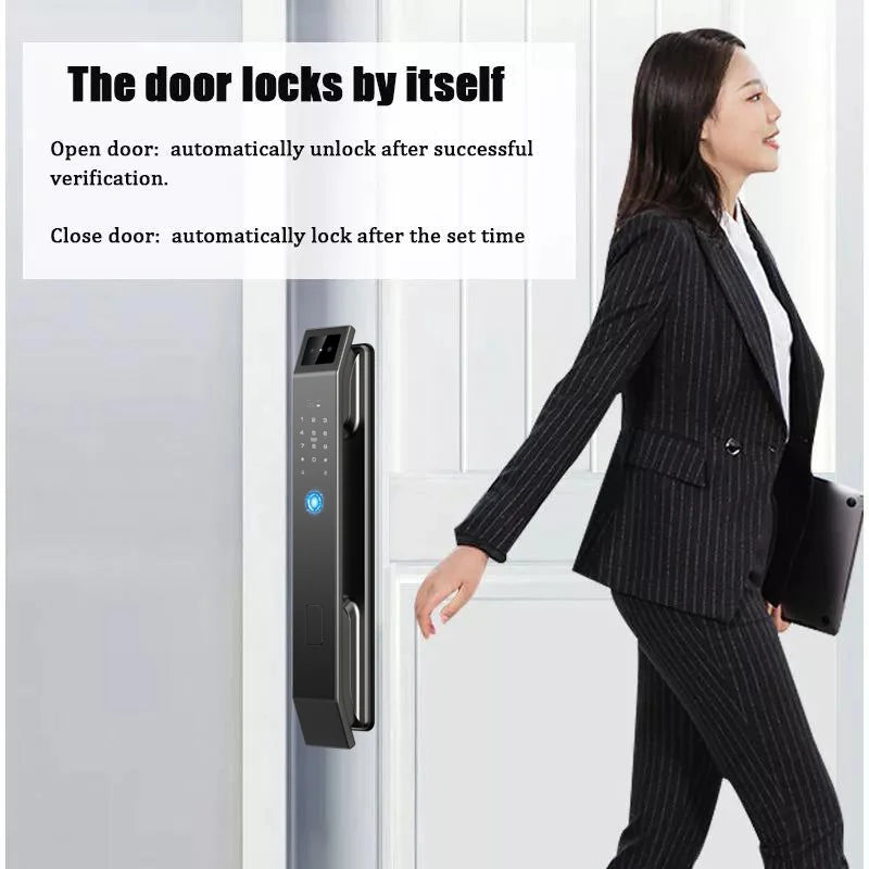3D Face Recognition Unlock Digital Door Lock With Camera FINgerprint Password Unlock Keyless Electronic Door Lock