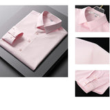Men's Casual and Fashionable Long Sleeved Solid Color Shirt Non Ironing and Wrinkle Resistant Business Top