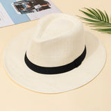 Hat, male, summer vacation, beach hat, English style, wide-brimmed sun hat, sun-shading hat, Panama straw hat, female
