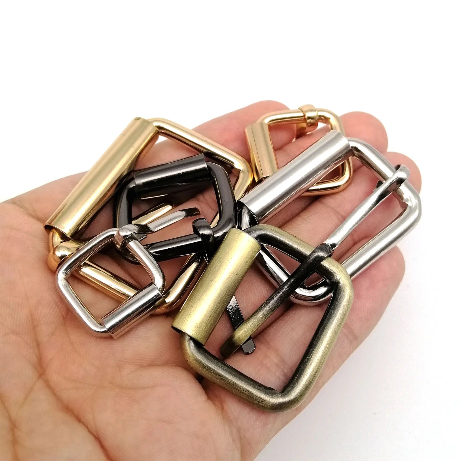 5pcs High Quality Thickened Leather Hand Bag Backpack Shoe Strap Belt Dog Collar Chain Rectangle Ring Adjust Roller Pin Buckle