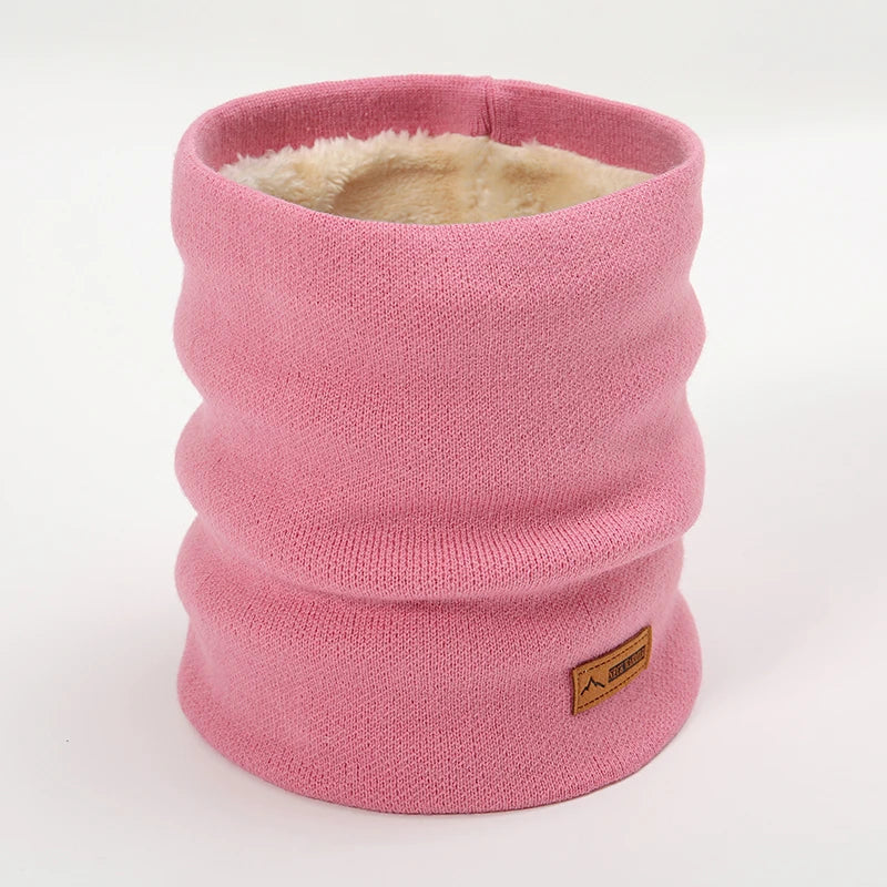 Bufanda cálida de invierno 2023 para mujer, de punto, con anillos de felpa, lisa, para hombre y mujer.