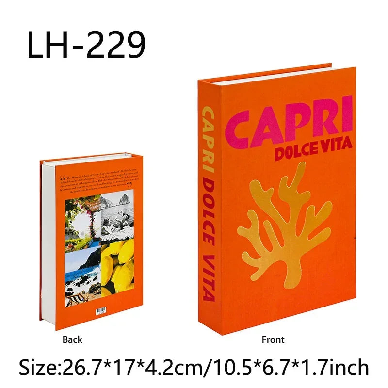 Travel Series Fake Book Decoration Coffee Table Living Room Fashion Fake Book Storage Box Decor Model Room IBIZA CAPRI