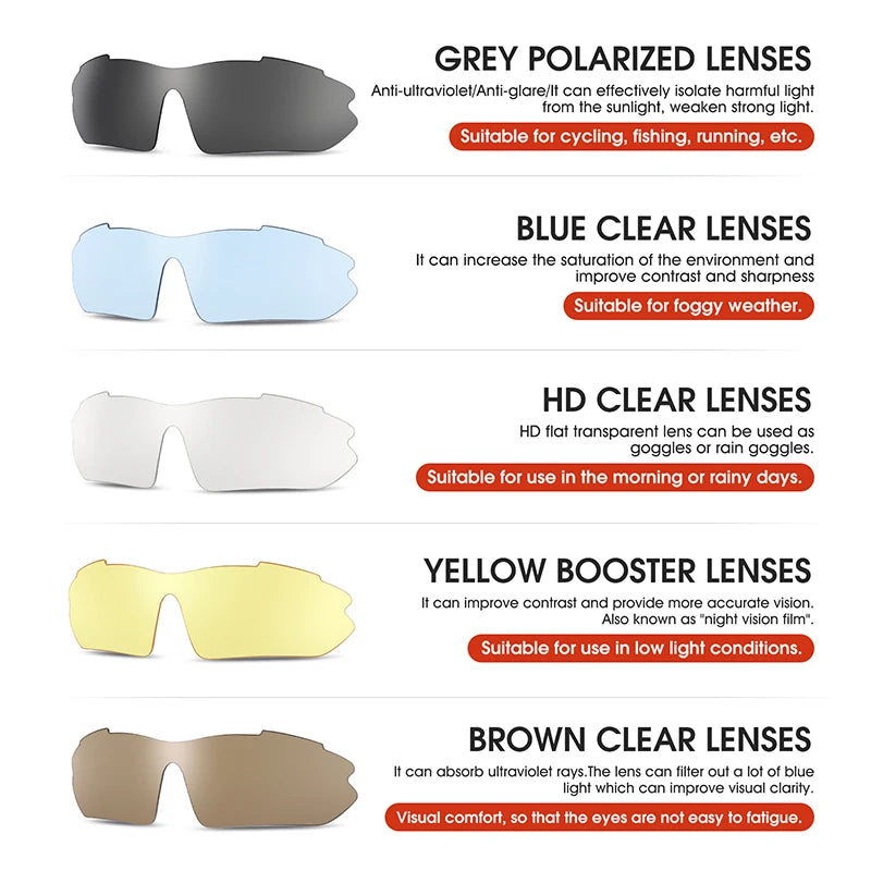 WEST BIKING Cycling Polarized Glasses Bike Outdoor Sports Sunglasses MTB PC Goggles Eyewear 5 Lens Bicycle Accessories