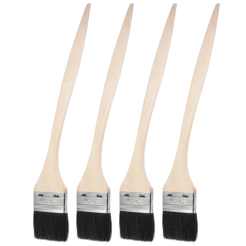 uxcell Bent Radiator Paint Brush 17" Length 2.5" Width Bristle with Long Wood Handle for Wall Treatment Black 4 Pcs
