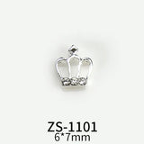 10pcs New Crown Alloy Zircon Nail Art Charms Silver Shiny Crystals Jewelry Hot Sale Nails Decoration 3D Manicure Accessories %2