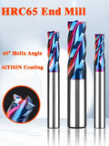4 Flutes HRC65 Carbide End Mill CNC Cutting Tools Alloy Carbide Milling End Mills Tungsten Steel Milling Cutter Square Router Bit