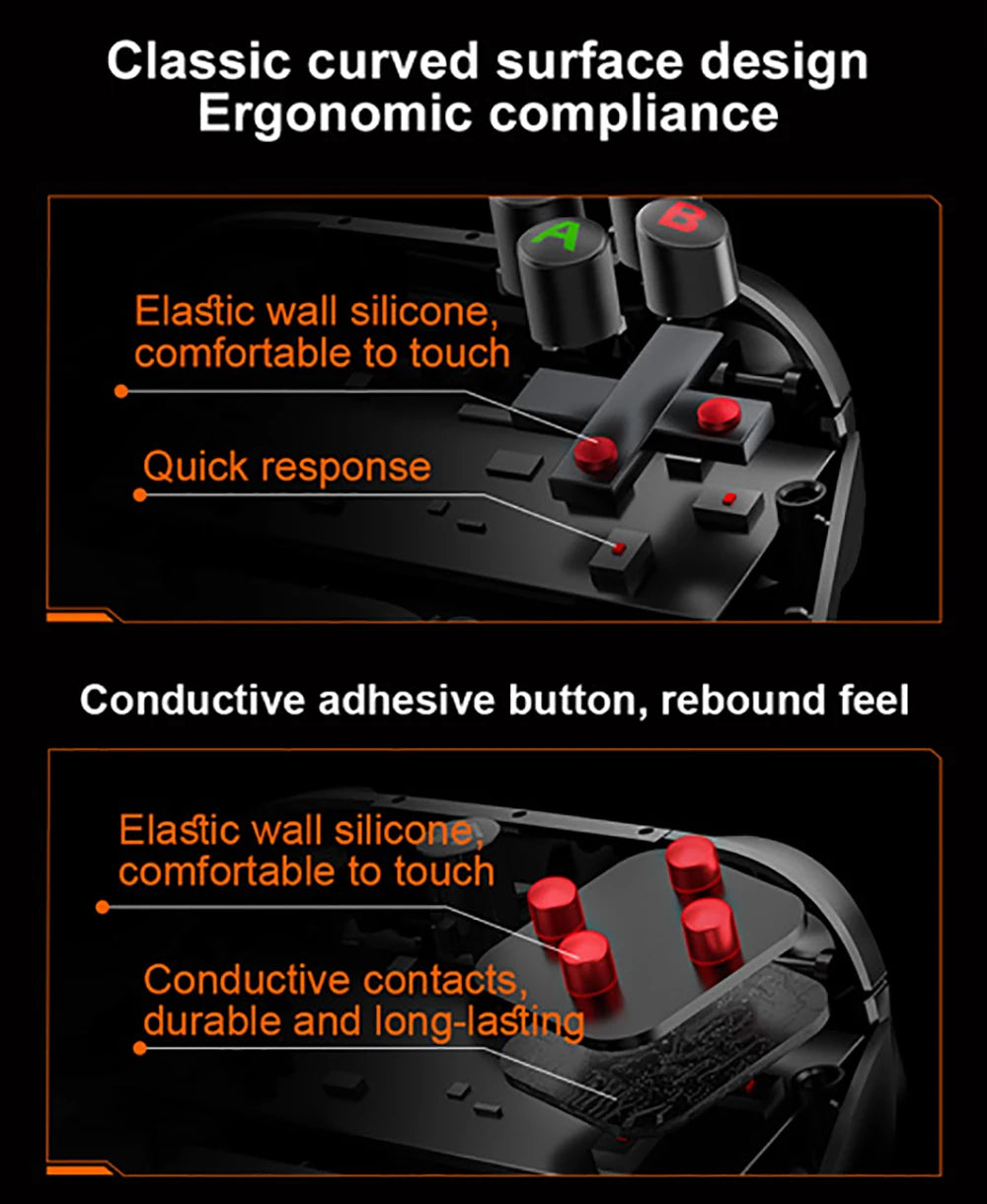 Lenovo S02 Wireless Bluetooth Gaming Controller, Dual Hall Trigger Wireless Gamepad, For Switch, PC, Android, IOS, TV
