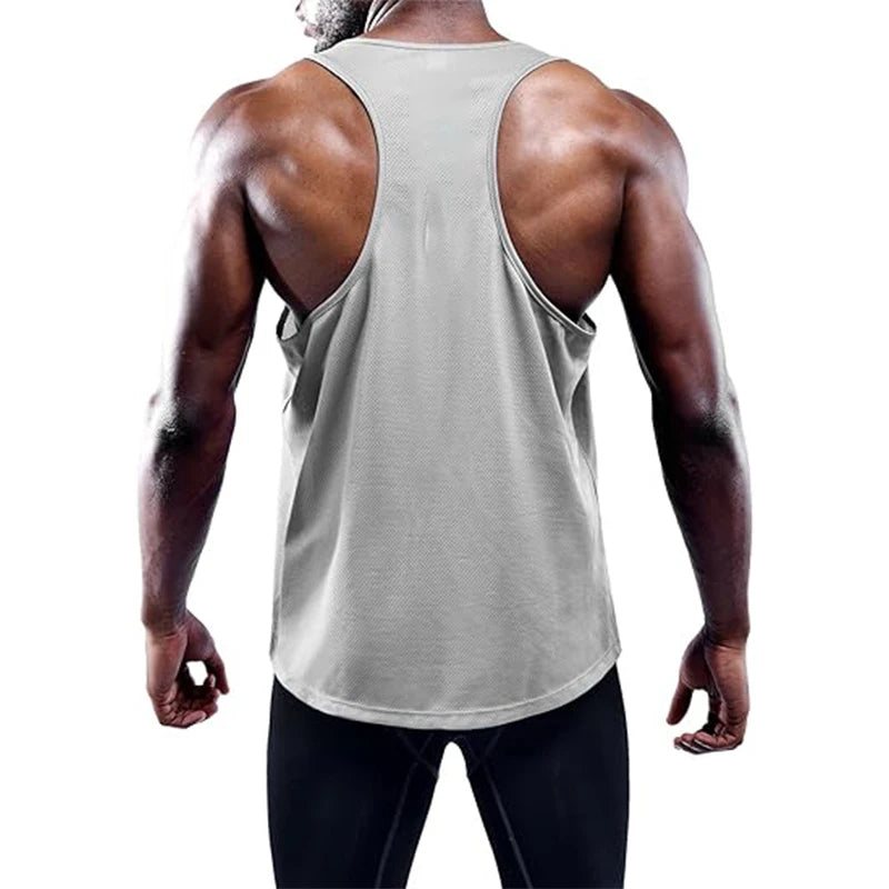 Correndo tanque superior dos homens verão esporte ginásio colete de treinamento secagem rápida tanktop treino singlets homem fitness musculação sem mangas camisa