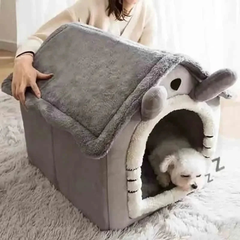 Indoor Warm Dog House Soft Pet Bed Tent House Dog Kennel Cat Bed Removable and Washable Cushion Suitable for All Seasons Universal