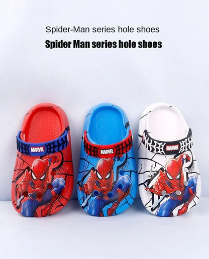 Disney Children's Slippers Summer Boys Spiderman Slipper Anti-slip Hole Kids Beach Shoes Soft Bottom Toddler Home Slipper