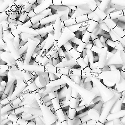 50pcs GVOVLVF Bamboo Golf Degree Scale Tees 83mm Long Tees Golf Strong Sustainable Biodegradable Adjustable Depth White