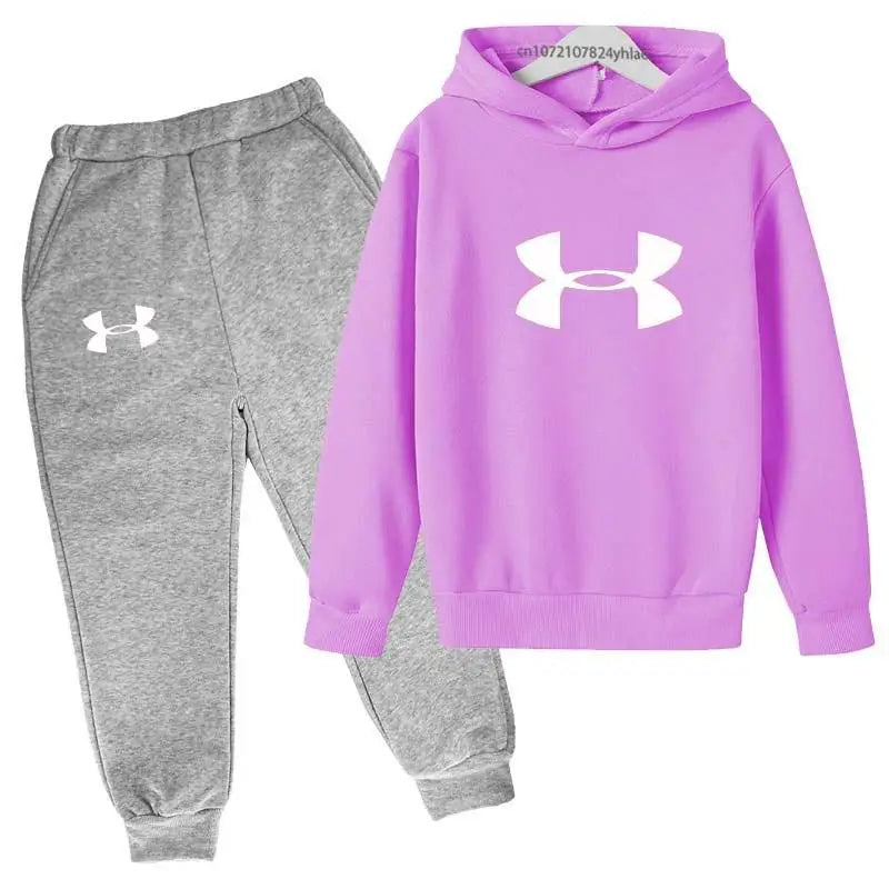 Kids Trendy Letter Print Spring Autumn Fashion Hoodie+Pants 2pcs Tracksuits 2-13Years Boys Girls Casual Outfits Children Clothes