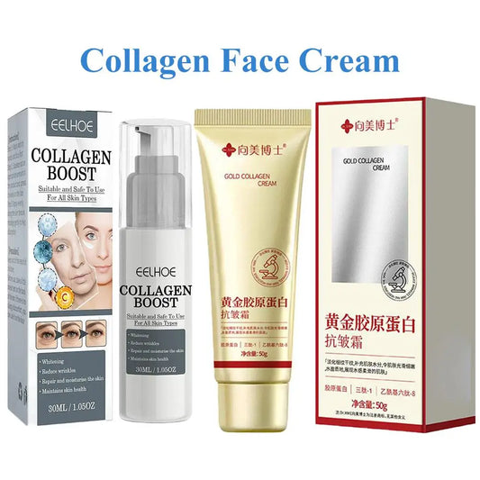 Gold Recombinant Collagen Anti Wrinkle Cream Moisturizes the Skin, Reduces Fine Lines, Hydrates and Softens the Skin 30ml/50g