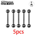 1/5/10pcs G23 Titanium External Internal thread Piercing Jewelry 14G 16G Long Industrial Sexy Barbell Barbell Ring Tongue