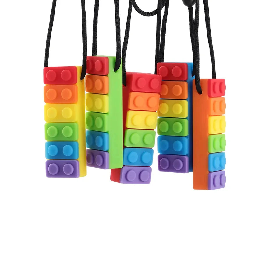 Silicone Baby Teether Toy, Colorful Toys, Christmas Teethers, Autism Sensory Chew, Oral Motor Therapy Tools, Teething Necklace
