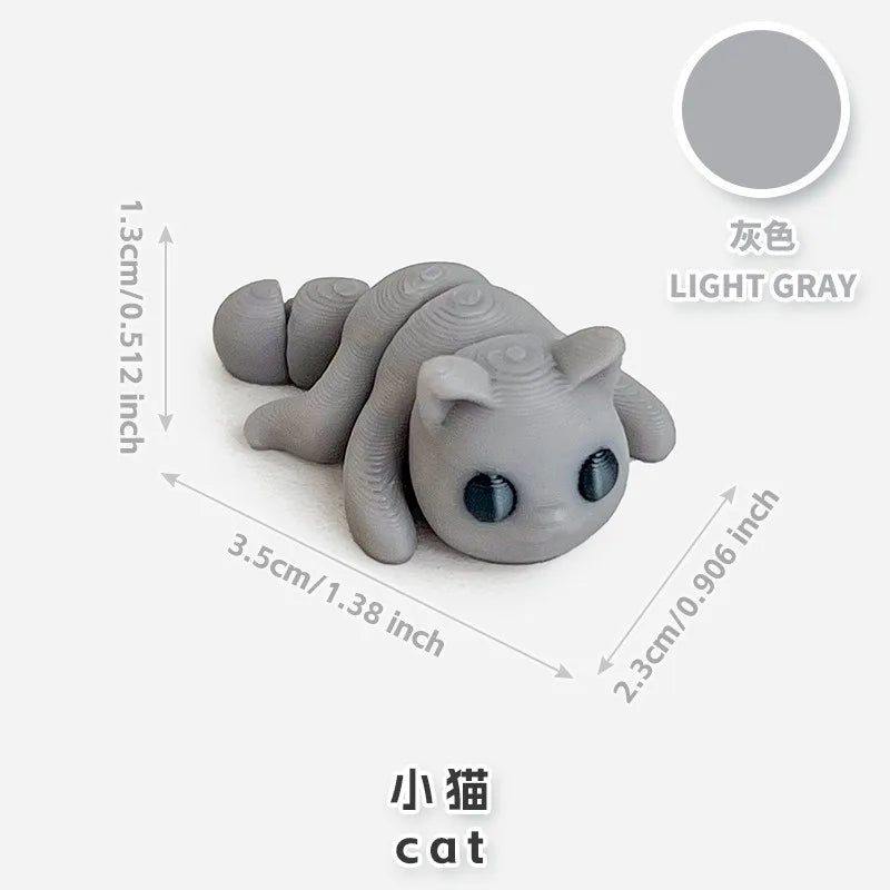 10/50pcs 3D Printed Simulation Toys Mini Animal Model Home Ornament  Cartoon Figure Birthday Gift Sets Decompression Kid Toy
