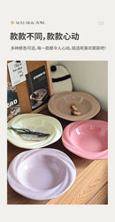 French Tableware Ins Style Ceramic Dishes Family High-value Bowl 8-inch Plate Dish Soup Bowl Cream Style