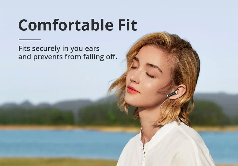 Auriculares inalámbricos Bluetooth Tronsmart Sounfii R4 con reducción de ruido de llamadas de cuatro micrófonos y 28 horas de reproducción.