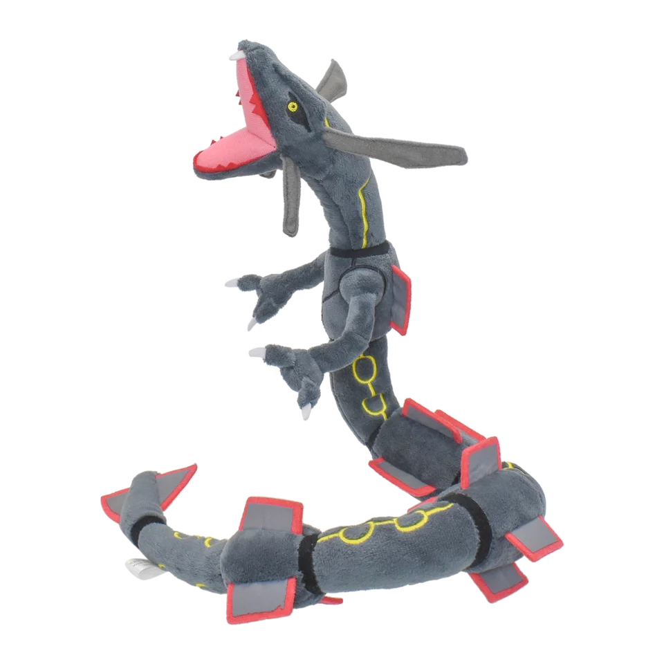 Rayquaza Brilhante Brinquedos De Pelúcia Jogo De Animais De Pelúcia, Peluches macios, Caráter Bonito Dos Desenhos Animados, Preto, 12 ", Presente Colecionável