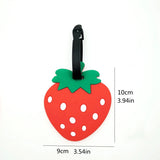 1/2pcs red strawberry luggage tag PVC soft rubber identification tag bag pendant luggage bag anti loss surname name tag hanging