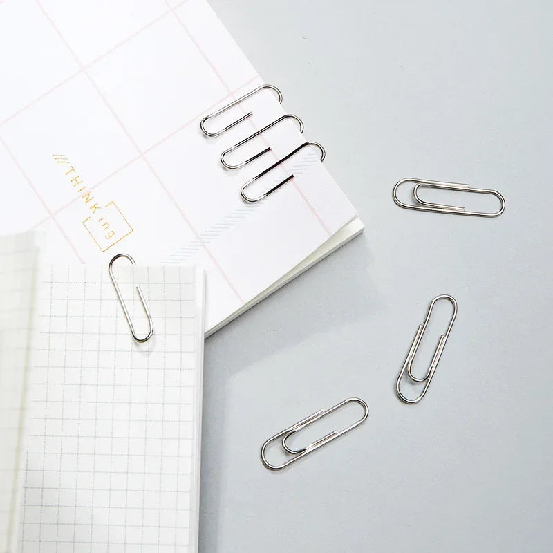 50/100/200PCS Metal Paper Clips Binding Clip Home Office Storage Supplies Anti Lost Mini Bookmark Planner Marking Paperclips