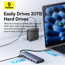 Baseus USB Hub DP 4K Dual HDMI Adapter 11 in 1 Splitter RJ45 USB 3.0 PD 100W Docking Station for MacBook Pro Air M2 M1 USB C HUB