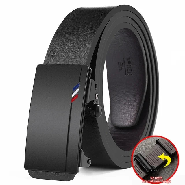 Cinturones de marca famosa para hombre, cinturones de cuero genuino de lujo de calidad, correa de metal con hebilla automática.