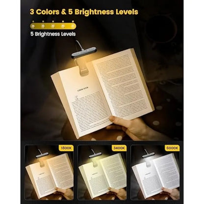 Olho cuidado horizontal et-head livro luz brilho regulável lâmpada de livro usb recarregável luz de leitura cabeceira luz da noite