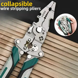 Wire Stripping Pliers Multi-Function Electrician Tool With Crimping Cutting and Wrench Features Foldable Design for Easy Storage