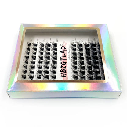 5D DIY Cluster Invisible band Lashes Segmented Bundle Thick Eyelashes Extension Russian Volume Individual False Lashes Cilios