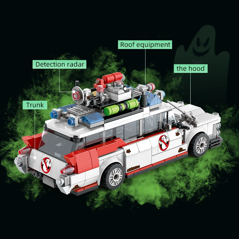 Mini Ghost Racing Car Building Blocks 562PCS MOC Model Car Bricks DIY Assembly Toy Kids Adults Halloween Christmas Birthday Gift
