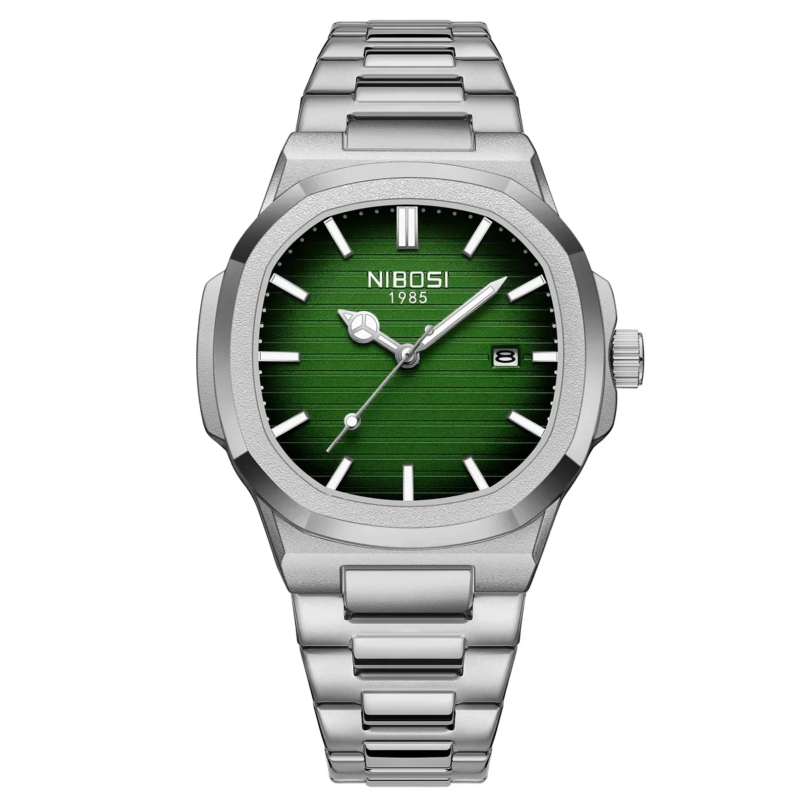 NIBOSI Brand Mens Watches Quartz Movement Watch Luxury Stainless Steel Calendar Waterproof Sport Simple Wristwatches for Man