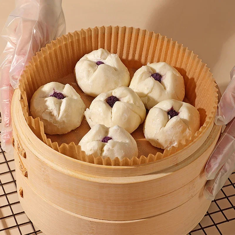 Round Air Fryer Paper Disposable Non-Stick Airfryer Baking Papers Microwave Oven Pot Oil Absorbing Gasket Kitchen Accessories