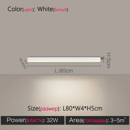 Modern Long Strip Ceiling Light Surface Mounted Minimalist Aisle Lamp Living Room Bedroom Kitchen Home Office LED Lighting