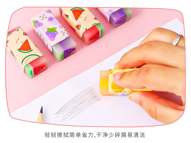 3pcs/lot Cartoon Creative Fruit Eraser Pupils Exam Pencil Eraser Children's Stationery Painting Sketch Eraser  School  Kawaii