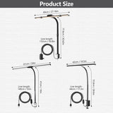 Home Office LED Desk Lamp Double Head Stepless Dimming Eye-Caring Reading Lights 3 Color Mode Flexible Adjustable PC Table Lamps